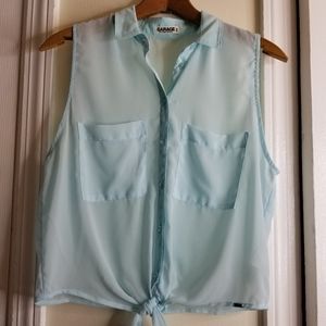 Garage Light Blue Sleeveless Shirt / Blouse